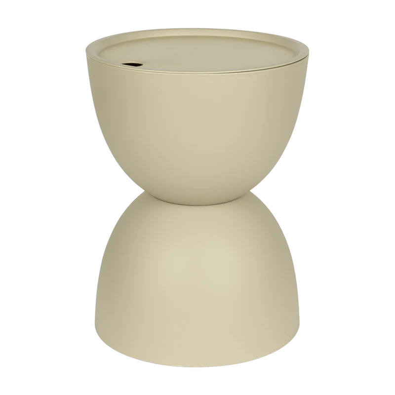 Table d'appoint ronde beige 34x45cm Nora - The Cool Republic