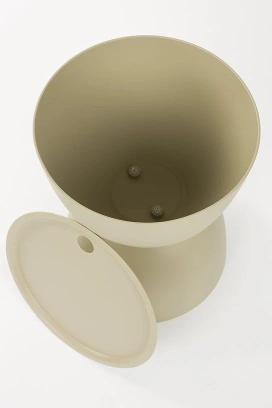 Table d'appoint ronde beige 34x45cm Nora - The Cool Republic