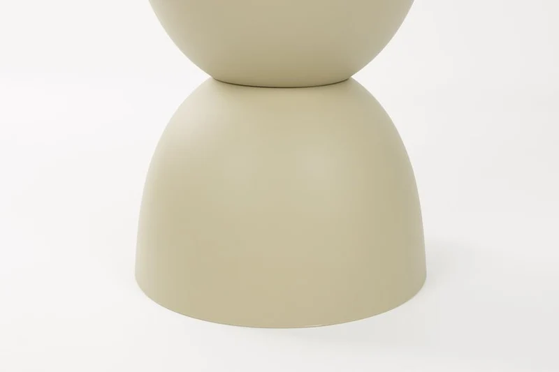 Table d'appoint ronde beige 34x45cm Nora - The Cool Republic