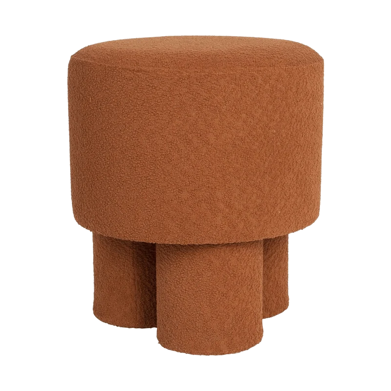 Tabouret rond en tissu terracotta 40x44cm Lumo - The Cool Republic