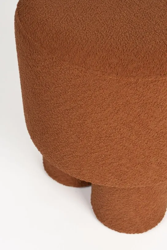 Tabouret rond en tissu terracotta 40x44cm Lumo - The Cool Republic