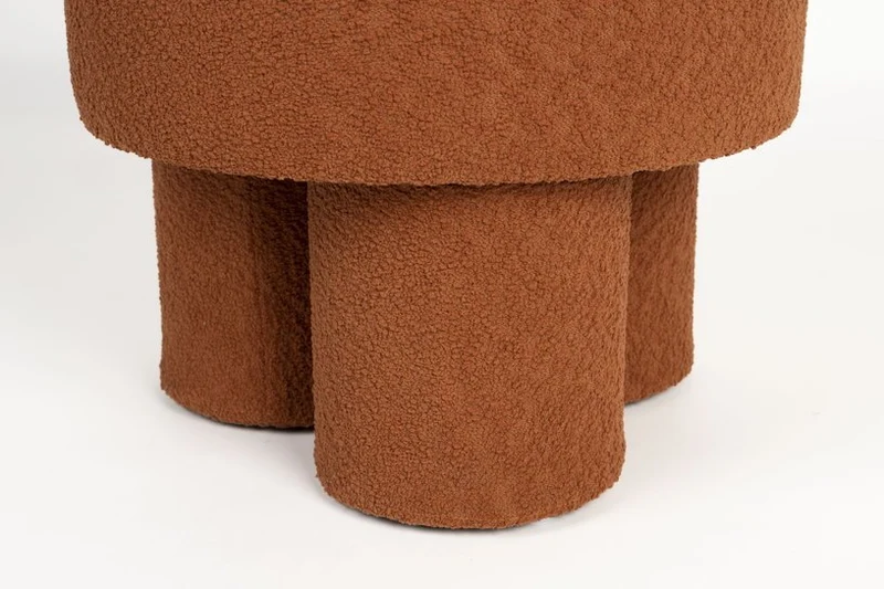 Tabouret rond en tissu terracotta 40x44cm Lumo - The Cool Republic