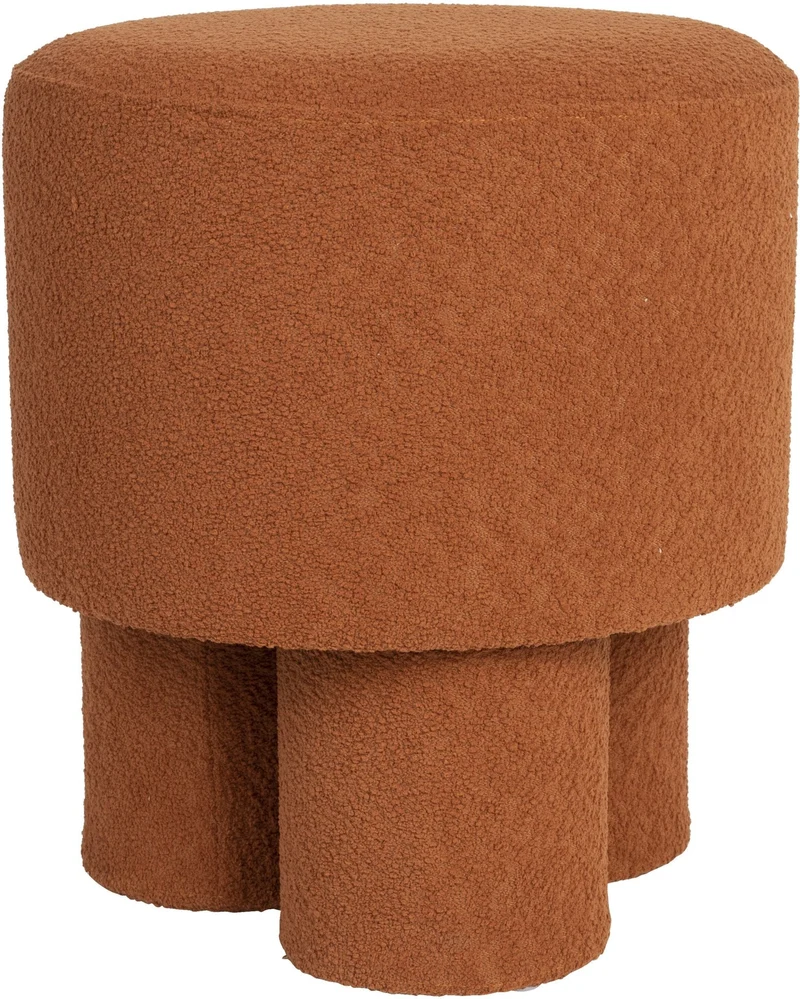 Tabouret rond en tissu terracotta 40x44cm Lumo - The Cool Republic