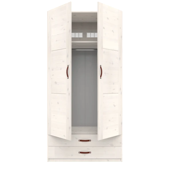 Lifetime Kidsrooms Kleiderschrank mit Schubladen und Kleiderstange - 100 cm Whitewash