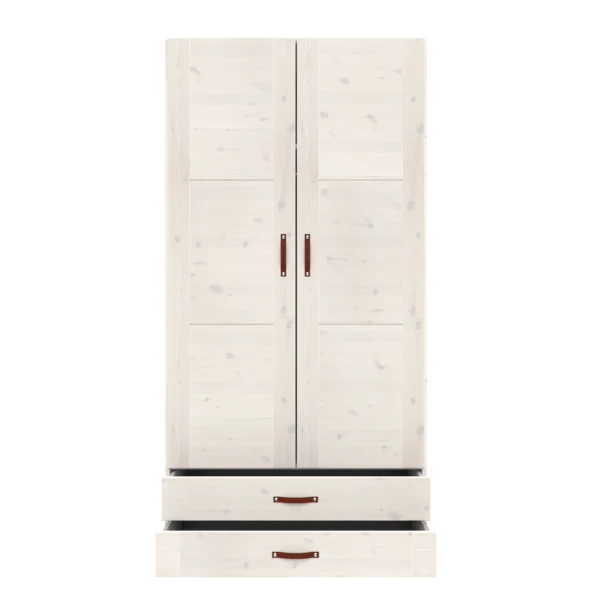 Lifetime Kidsrooms Kleiderschrank mit Schubladen und Kleiderstange - 100 cm Whitewash