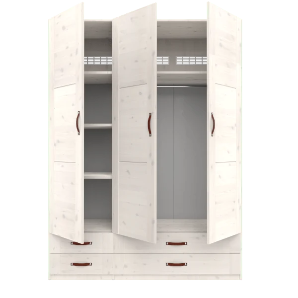 Lifetime Kidsrooms Kleiderschrank mit Schubladen - 150 cm Whitewash