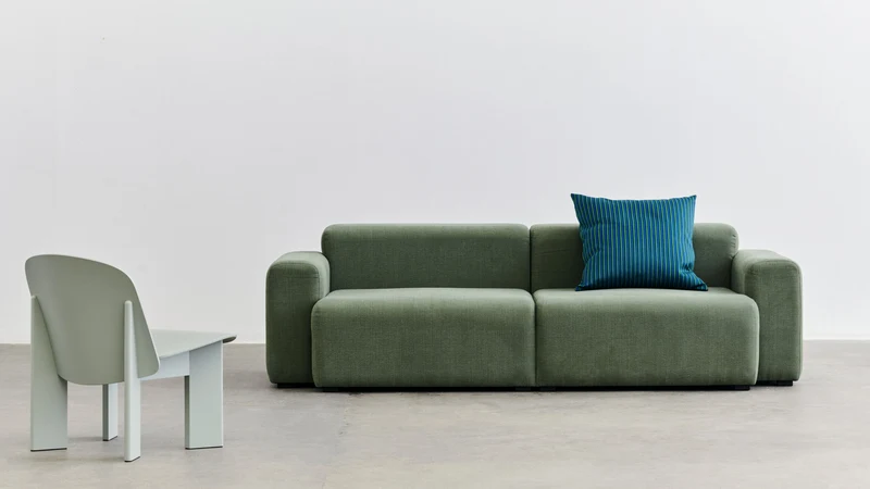 Coussin en laine rayée vert Ribbon - Hay