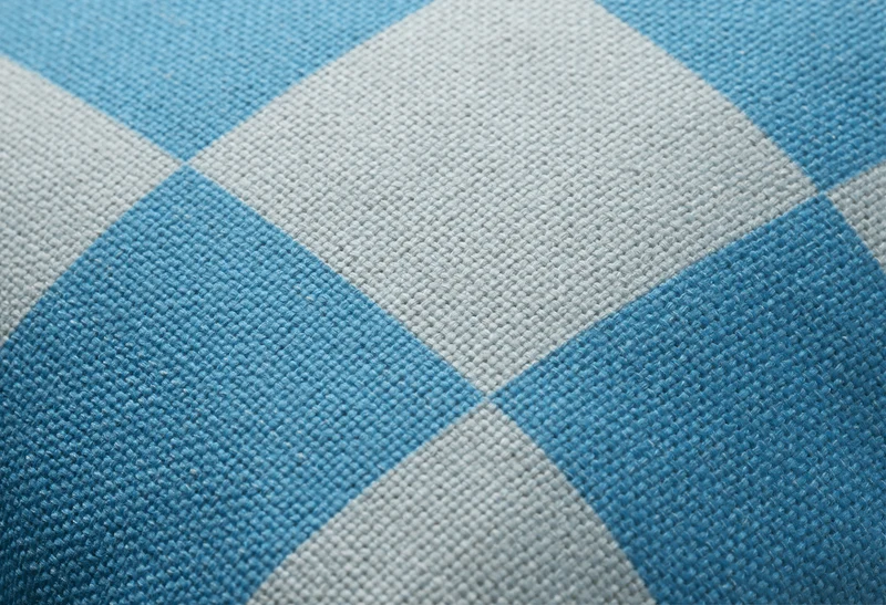 Coussin rectangulaire à carreaux en tissu bleu 30x45cm Striped - Fest Amsterdam