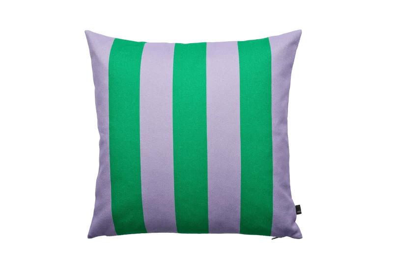 Coussin carré à rayures en tissu vert et violet 60x60cm Striped - Fest Amsterdam