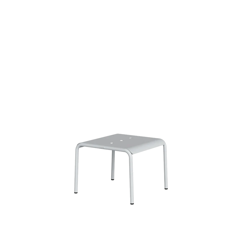 Table basse en acier thermolaqué inoxydable gris craie 50x38cm Panorama - TIPTOE