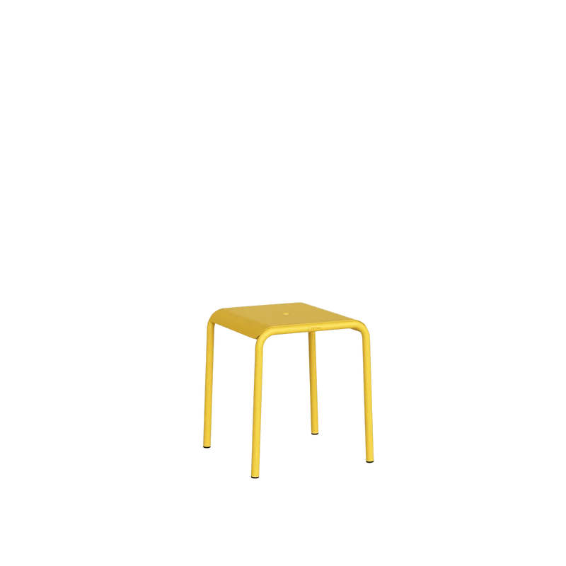 Tabouret de jardin en acier thermolaqué inoxydable jaune 42x40x45cm Panorama - TIPTOE