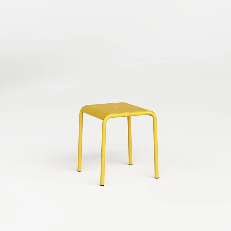 Tabouret de jardin en acier thermolaqué inoxydable jaune 42x40x45cm Panorama - TIPTOE