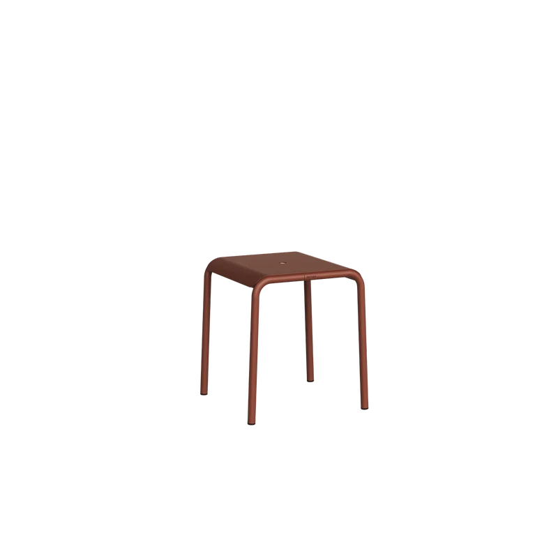 Tabouret de jardin en acier thermolaqué inoxydable rouge brique 42x40x45cm Panorama - TIPTOE