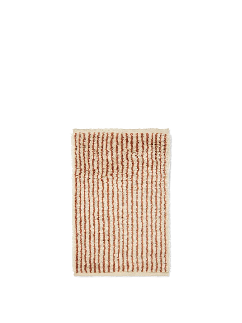 Ferm Living Kami Knotted Teppich - 80 x 120 - Off-white/Red Brown