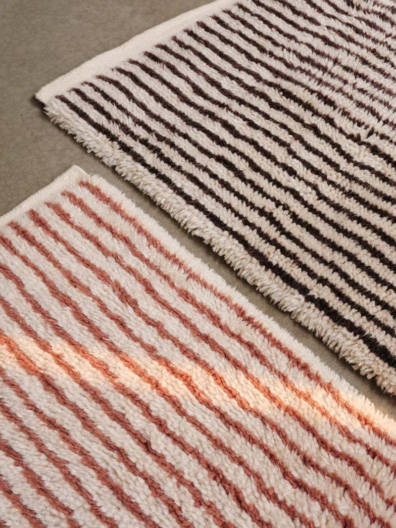 Ferm Living Kami Knotted Teppich - 80 x 120 - Off-white/Coffee
