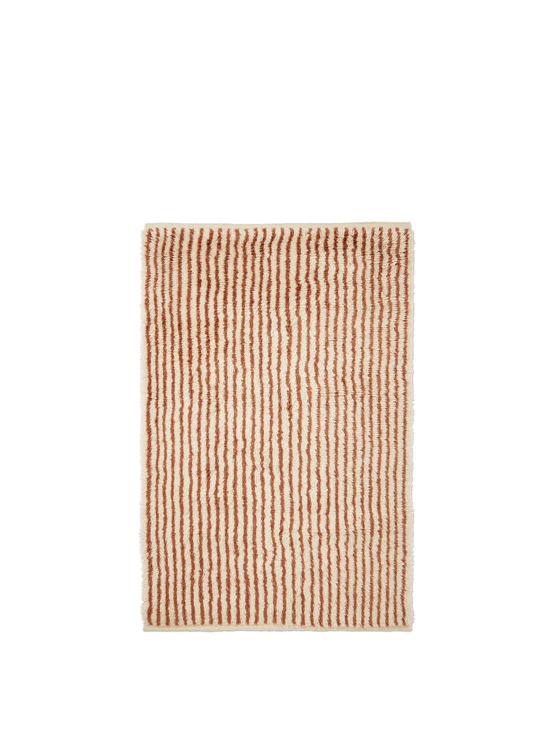 Ferm Living Kami Knotted Teppich - 120 x 180 - Off-white/Red Brown