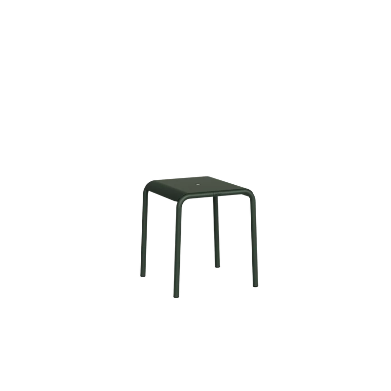 Tabouret de jardin en acier thermolaqué inoxydable vert forêt 42x40x45cm Panorama - TIPTOE