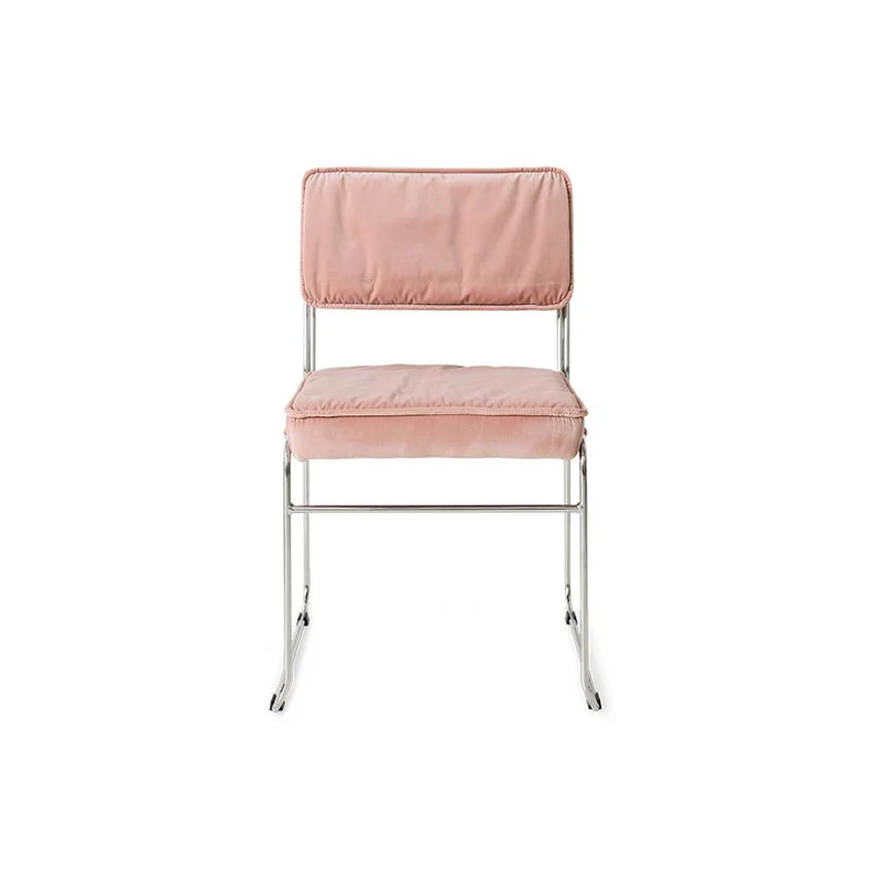 Chaise en velours rose et acier chromé Endless - HKLiving