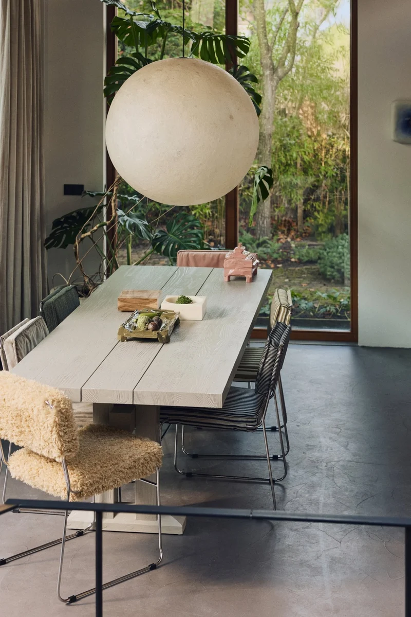 Chaise en velours rose et acier chromé Endless - HKLiving