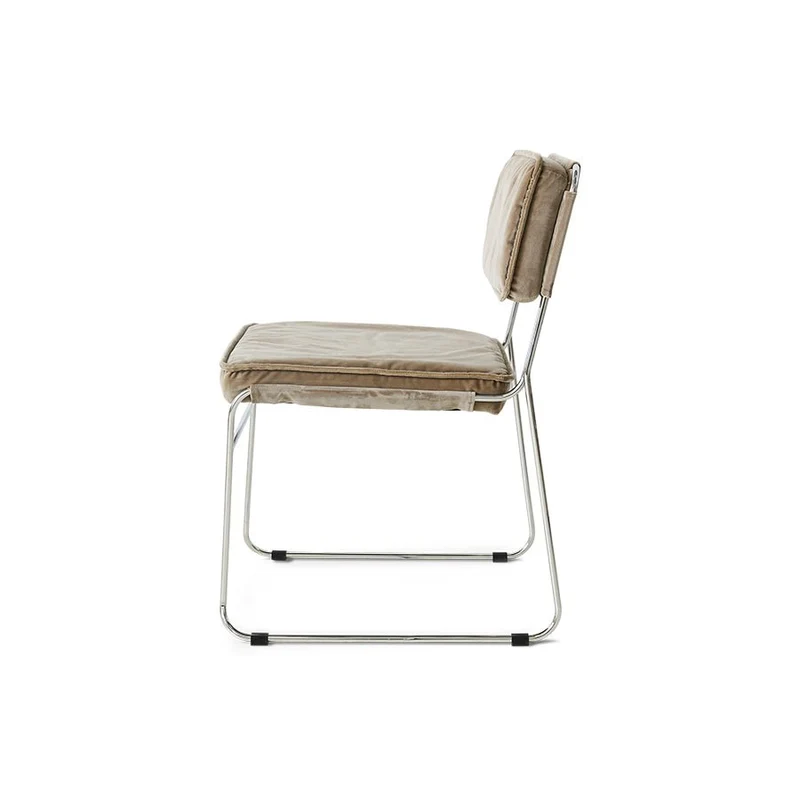 Chaise en velours marron et acier chromé Endless - HKLiving
