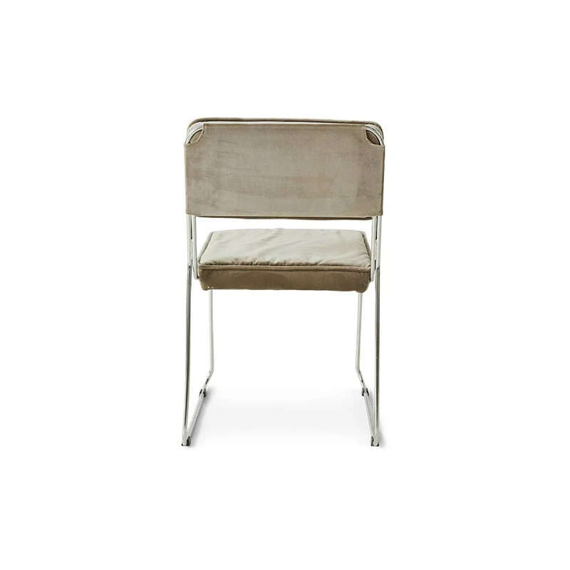 Chaise en velours marron et acier chromé Endless - HKLiving