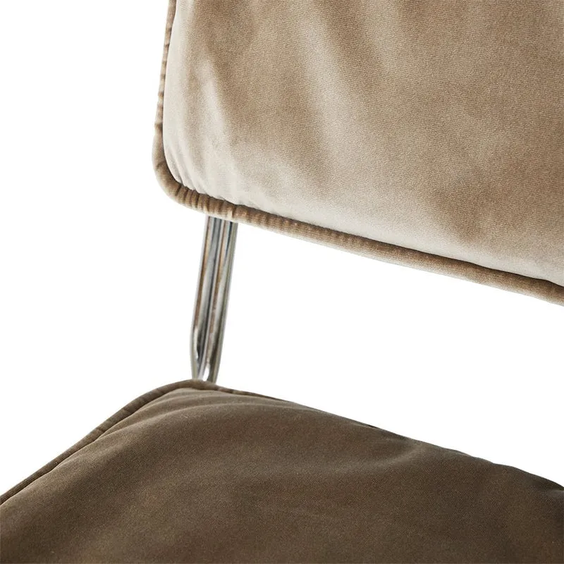 Chaise en velours marron et acier chromé Endless - HKLiving