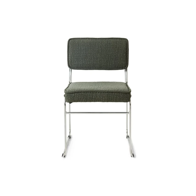 Chaise en tissu vert et acier chromé Endless - HKLiving