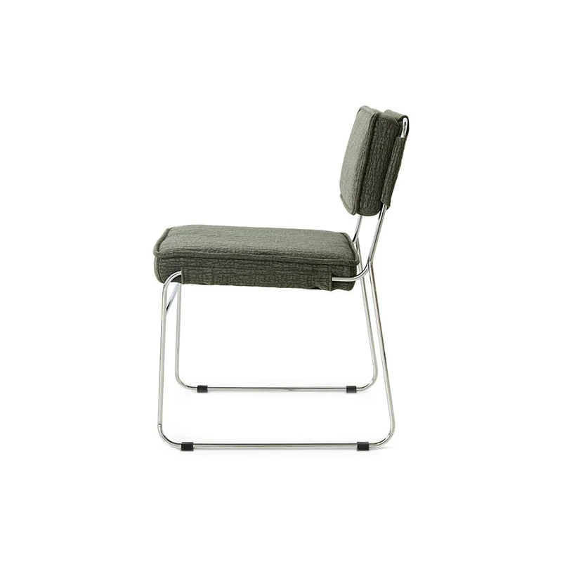 Chaise en tissu vert et acier chromé Endless - HKLiving