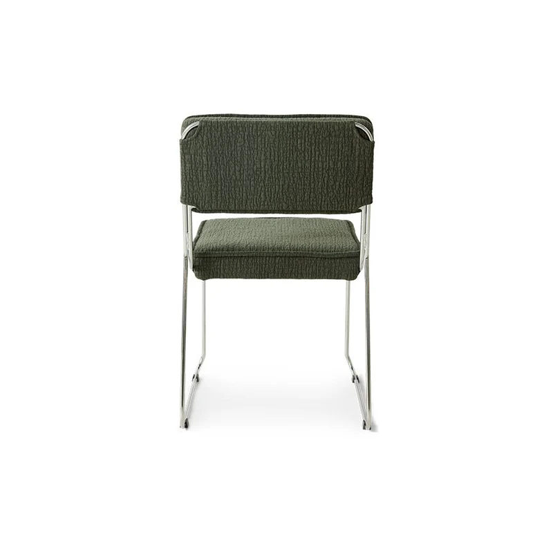 Chaise en tissu vert et acier chromé Endless - HKLiving