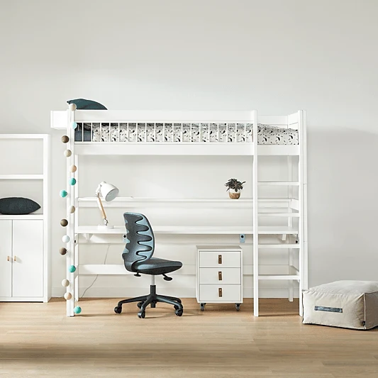 Lifetime Kidsrooms Hochbett mit Leiter 177 cm - Breeze Weiss