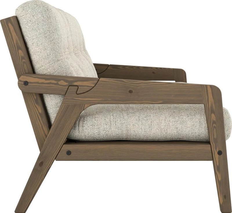 Canapé convertible en pin foncé avec son matelas futon soft chalk Grab - Karup Design