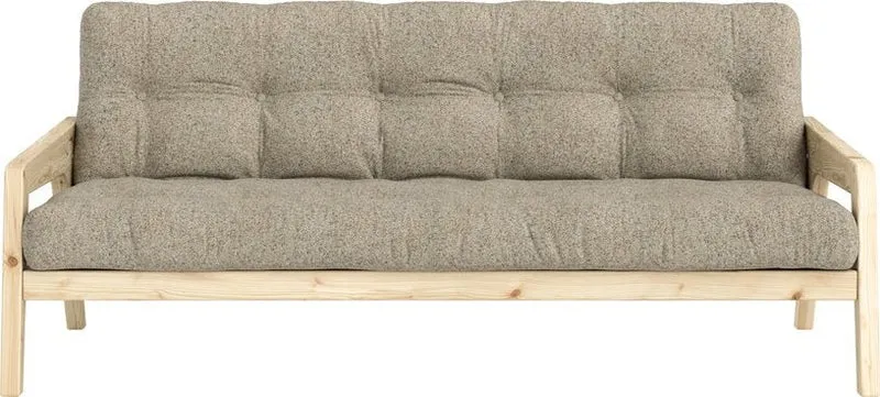 Canapé convertible en pin avec son matelas futon warm sand Grab - Karup Design