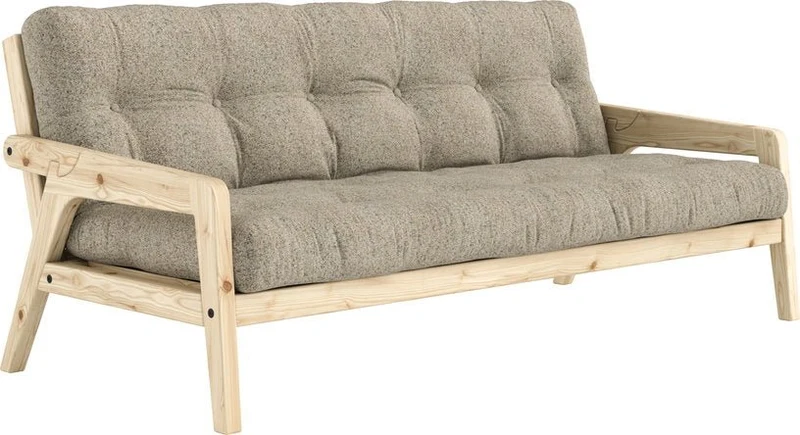 Canapé convertible en pin avec son matelas futon warm sand Grab - Karup Design