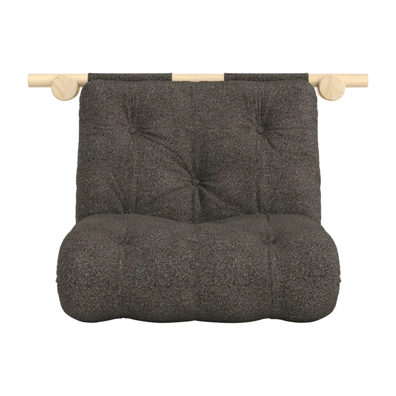 Fauteuil convertible en pin 75x200cm avec son matelas marron mellow brown Hooked raw - Karup Design