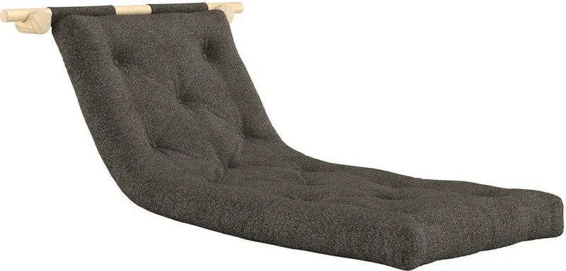 Fauteuil convertible en pin 75x200cm avec son matelas marron mellow brown Hooked raw - Karup Design