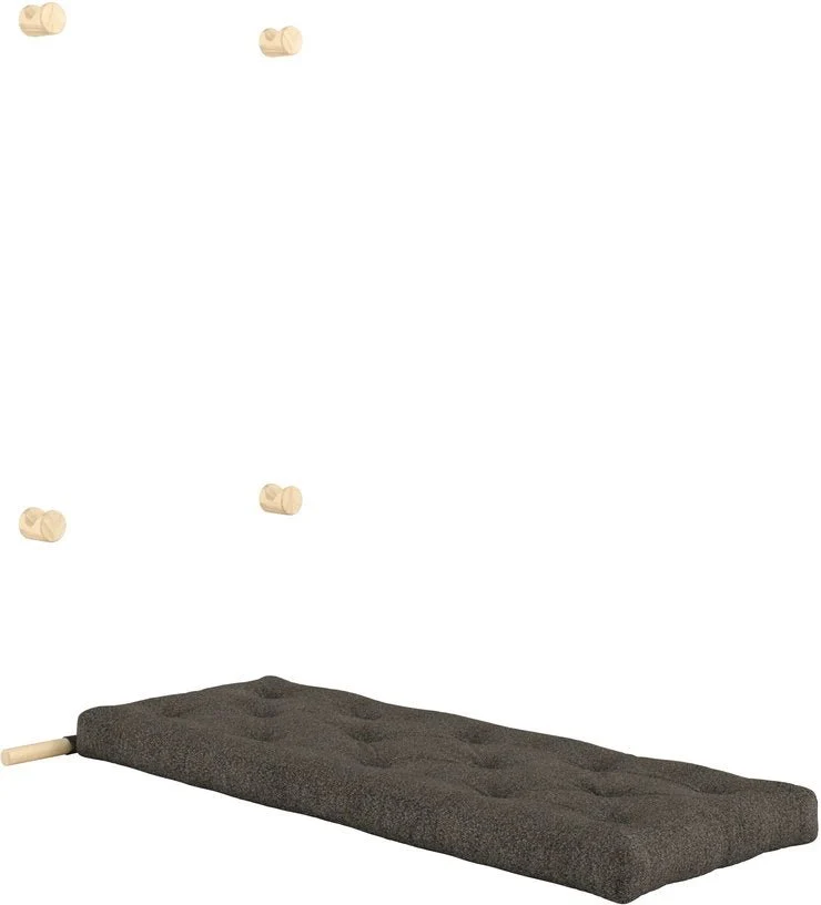 Fauteuil convertible en pin 75x200cm avec son matelas marron mellow brown Hooked raw - Karup Design