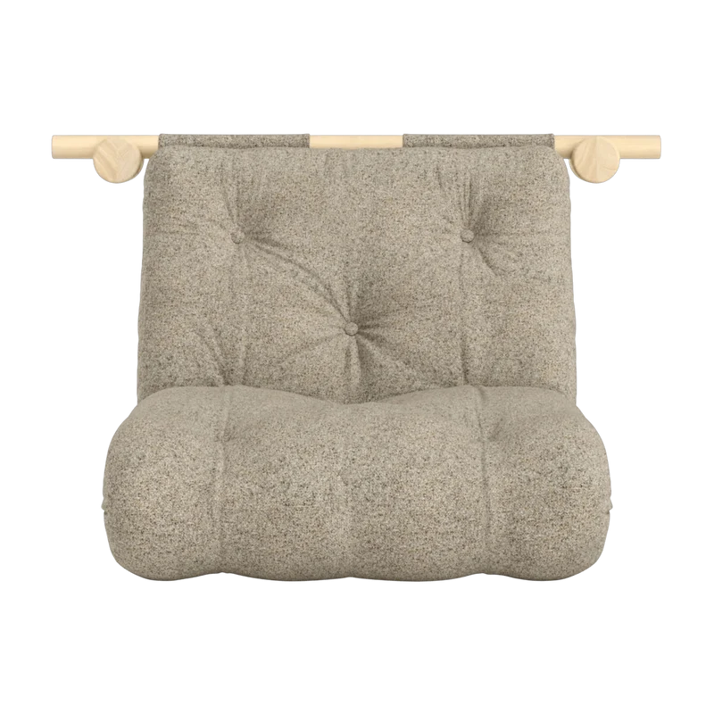 Fauteuil convertible en bois de pin 75x200cm avec matelas beige warm Hooked raw - Karup Design