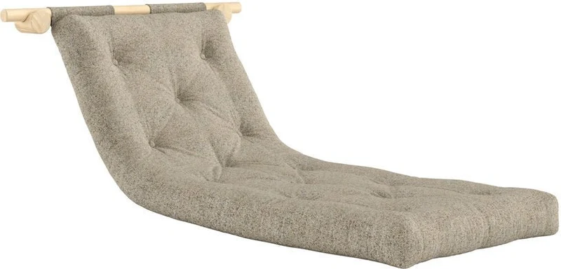 Fauteuil convertible en bois de pin 75x200cm avec matelas beige warm Hooked raw - Karup Design