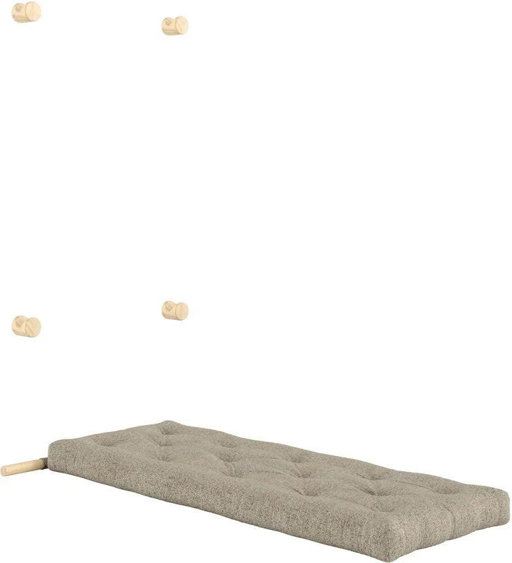 Fauteuil convertible en bois de pin 75x200cm avec matelas beige warm Hooked raw - Karup Design
