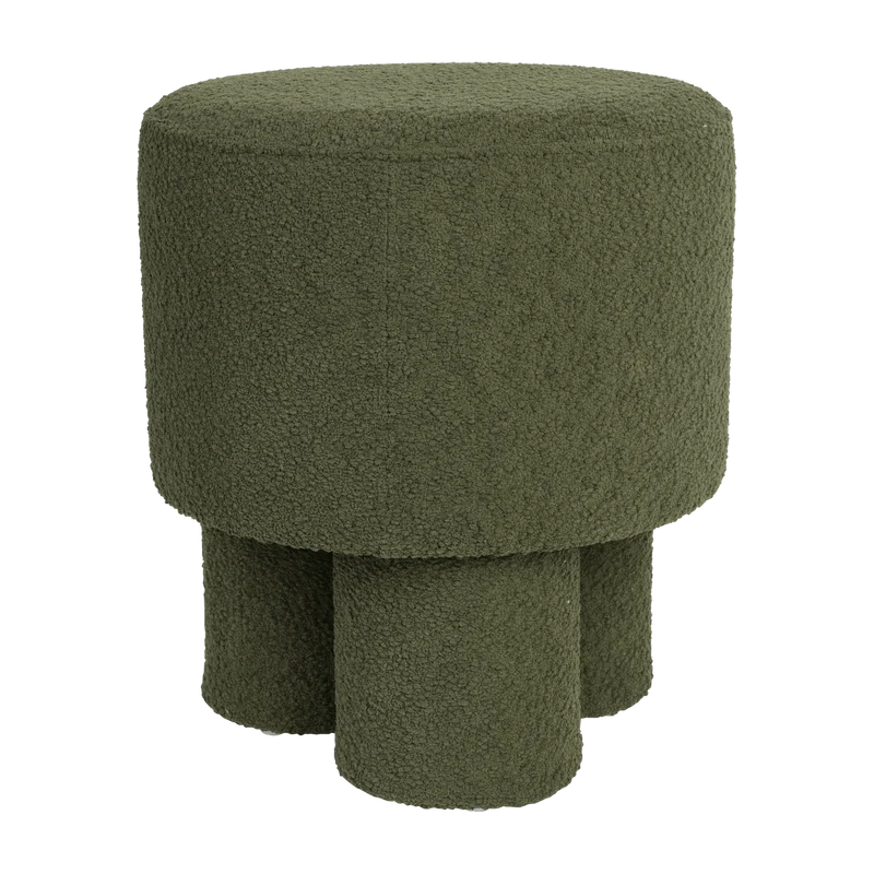 Tabouret rond en tissu vert 40x44cm Lumo - The Cool Republic