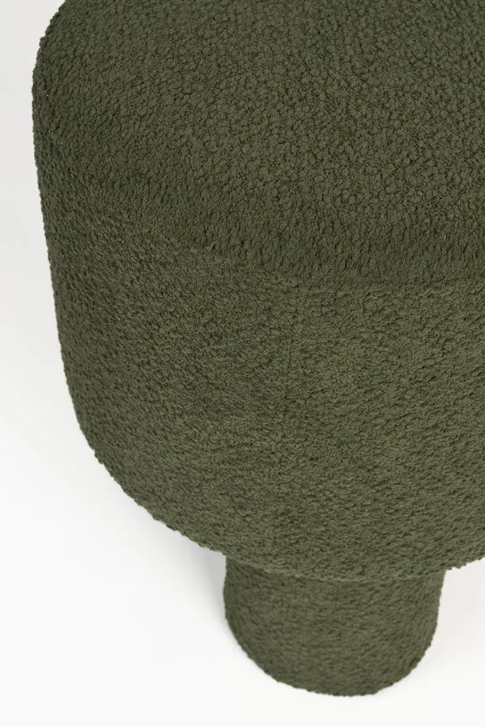 Tabouret rond en tissu vert 40x44cm Lumo - The Cool Republic