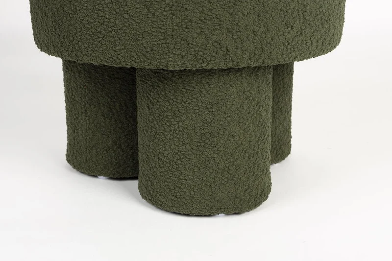 Tabouret rond en tissu vert 40x44cm Lumo - The Cool Republic