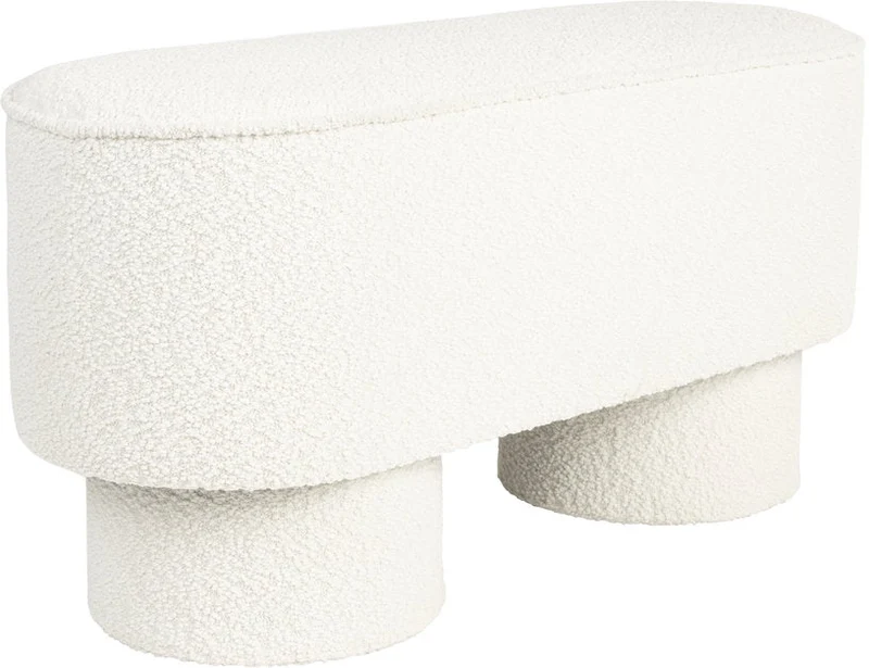 Banc en tissu blanc 93x35x44,5cm Lumo - The Cool Republic