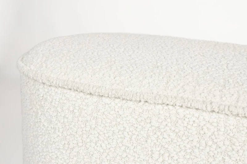 Banc en tissu blanc 93x35x44,5cm Lumo - The Cool Republic
