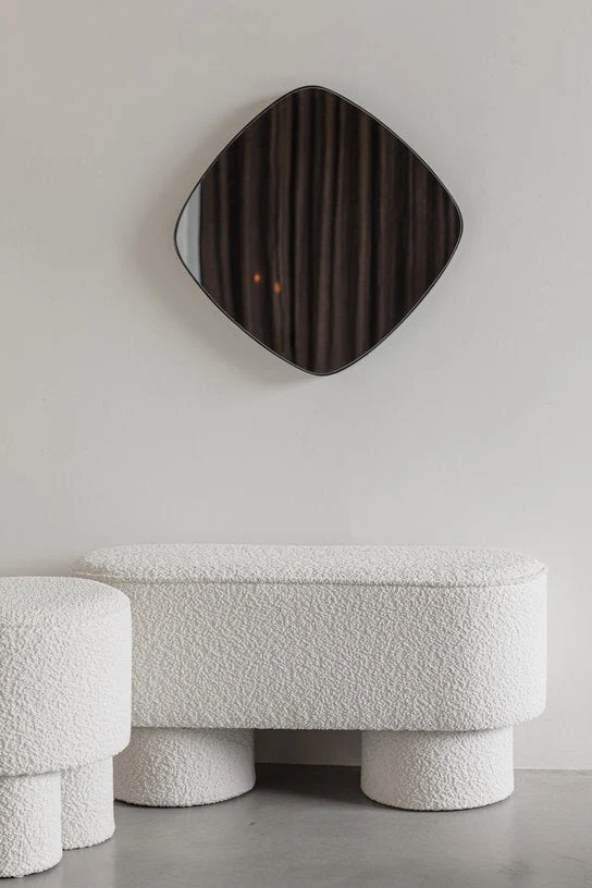 Banc en tissu blanc 93x35x44,5cm Lumo - The Cool Republic