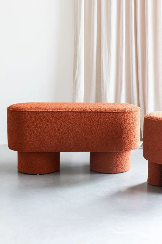 Banc en tissu terracotta 93x35x44,5cm Lumo - The Cool Republic