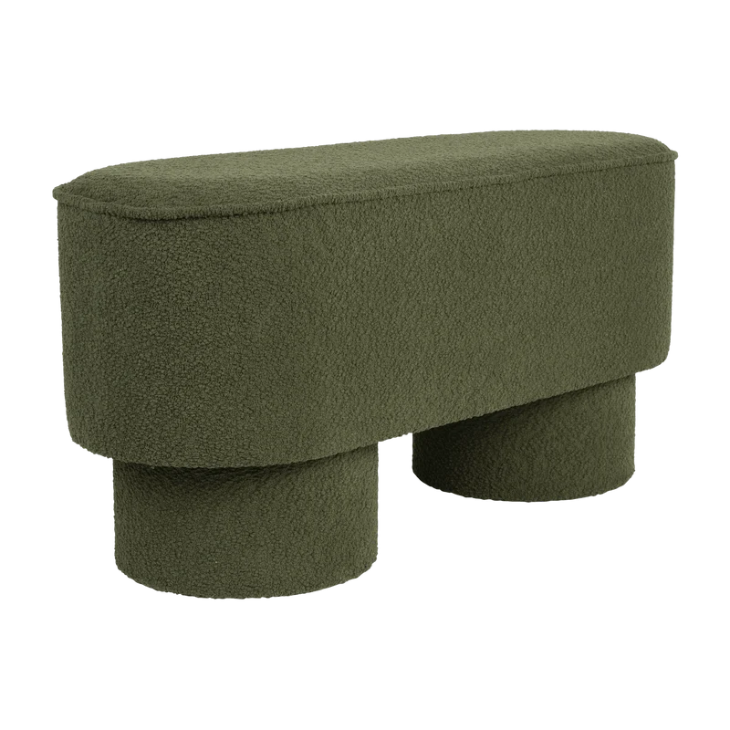 Banc en tissu vert 93x35x44,5cm Lumo - The Cool Republic