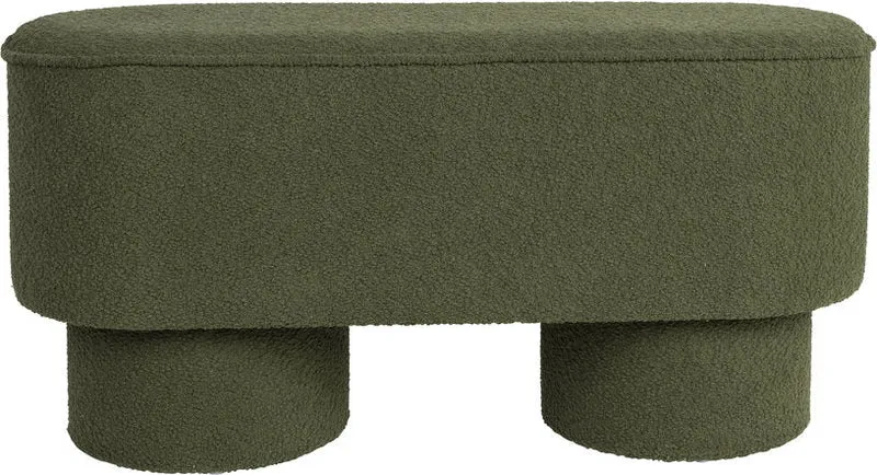 Banc en tissu vert 93x35x44,5cm Lumo - The Cool Republic