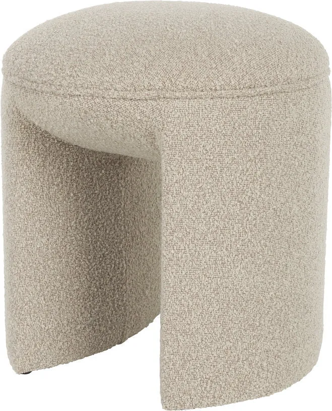 Tabouret en tissu beige 42x46cm Elio - The Cool Republic