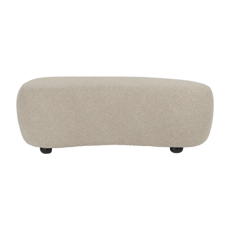 Banc en tissu beige 120x46x41cm Elio - The Cool Republic